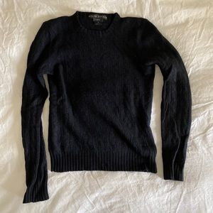 Ralph Lauren black cashmere cable crew sweater